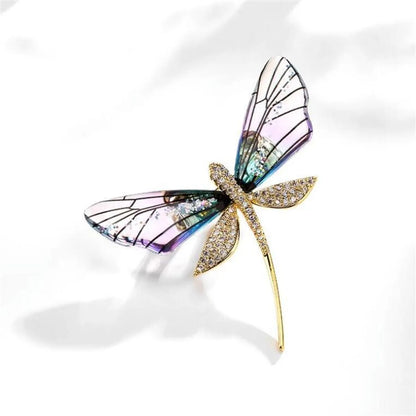 Simple Style Dragonfly Alloy Plating Inlay Acrylic Rhinestones Women'S Brooches