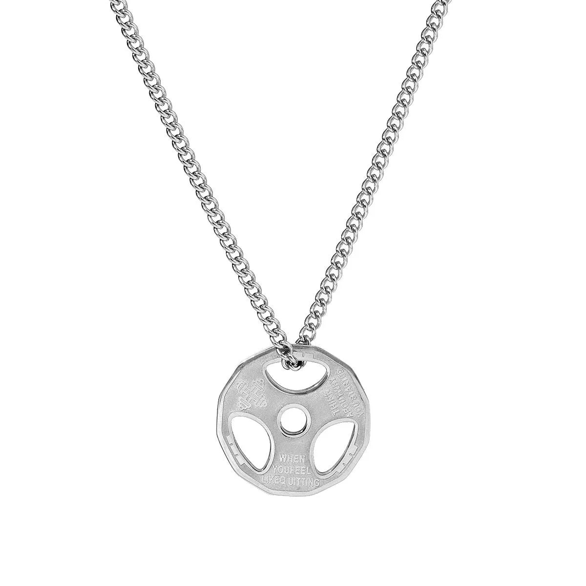 Simple Style Dumbbell Piece 201 Stainless Steel Men'S Pendant Necklace