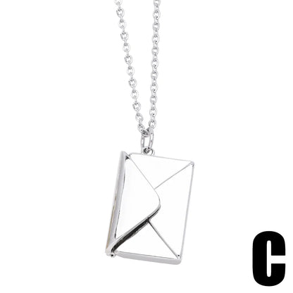 Wholesale Jewelry Simple Style Envelope Stainless Steel Copper 18K Gold Plated Plating Pendant Necklace