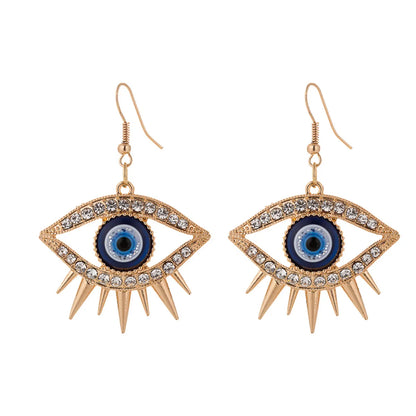 Simple Style Eye Alloy Inlay Rhinestones Women's Earrings