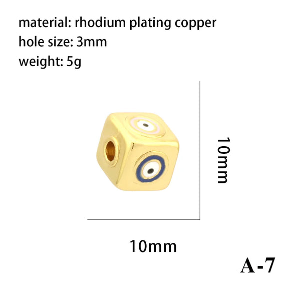 Simple Style Eye Copper Enamel Plating Inlay Zircon 18k Gold Plated Charms Jewelry Accessories