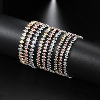 Simple Style Eye Copper Inlay Zircon Bracelets 1 Piece