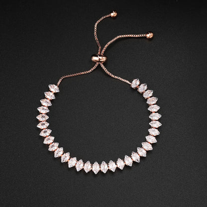 Simple Style Eye Copper Inlay Zircon Bracelets 1 Piece