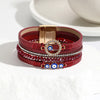 Simple Style Eye Pu Leather Inlay Artificial Diamond Women'S Bangle