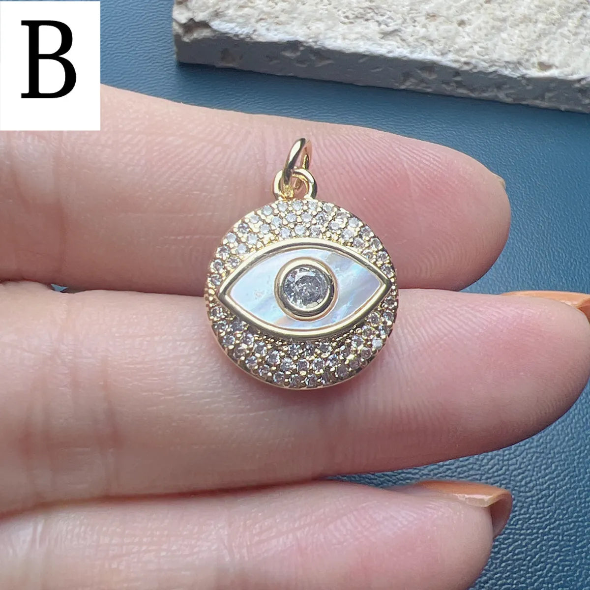 Simple Style Eye Shell Copper Plating Inlay Zircon Jewelry Accessories