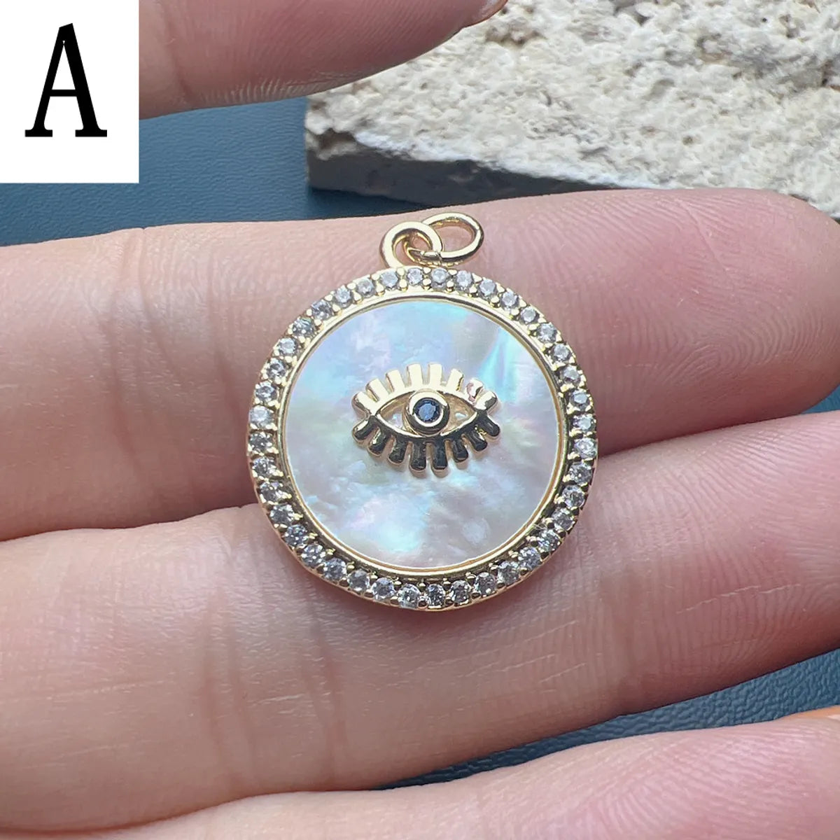 Simple Style Eye Shell Copper Plating Inlay Zircon Jewelry Accessories