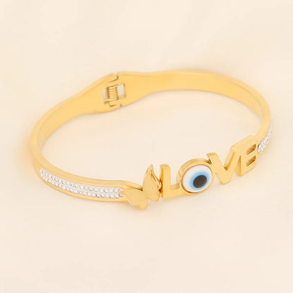 Simple Style Eye Stainless Steel Plating Bangle