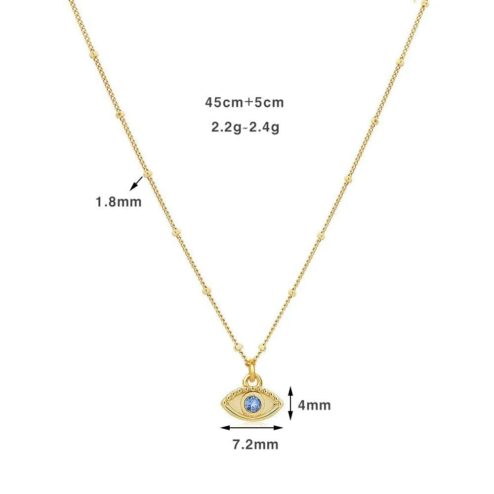 Simple Style Eye Sterling Silver 18k Gold Plated White Gold Plated Pendant Necklace