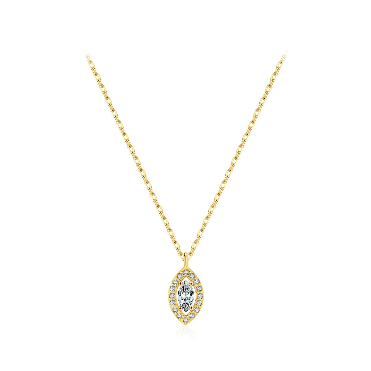 Simple Style Eye Sterling Silver Plating Zircon 14k Gold Plated Pendant Necklace