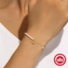 Simple Style Fashion S925 Sterling Silver Geometric Star Ab Chain Pearl Stacked Bracelet With Electroplating