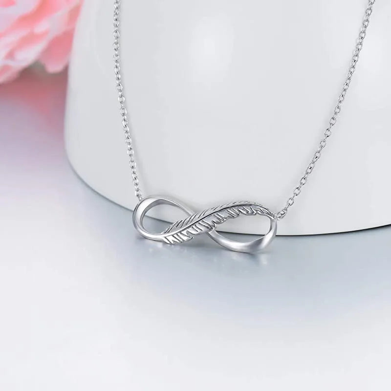 Simple Style Feather Sterling Silver Plating Pendant Necklace