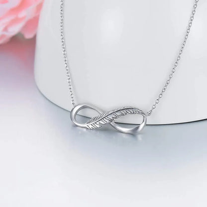 Simple Style Feather Sterling Silver Plating Pendant Necklace