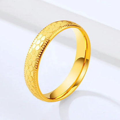 Simple Style Fish Scales Titanium Steel Plating 18k Gold Plated Rings