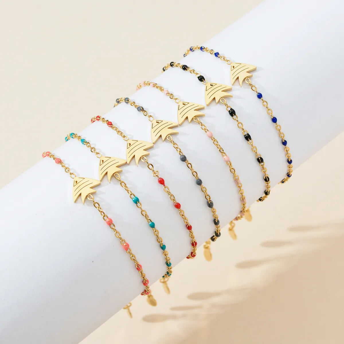 Simple Style Fish Stainless Steel Plating Bracelets