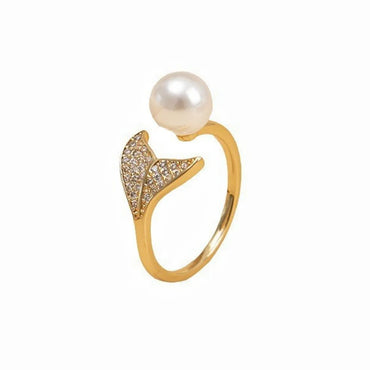 Simple Style Fish Tail Metal Plating Inlay Zircon Women'S Open Rings