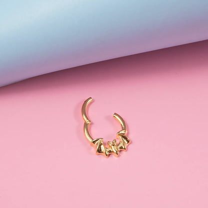 Simple Style Flame Bat Stainless Steel Plating Gold Plated Nose Ring