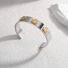 Simple Style Flower 304 Stainless Steel 18K Gold Plated Bangle In Bulk