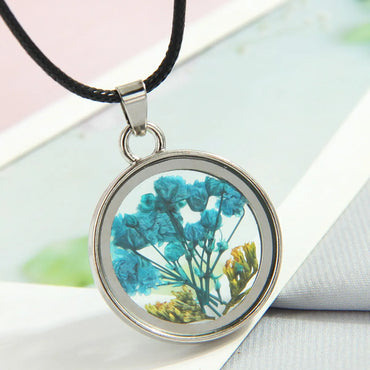 Simple Style Flower Alloy Glass Women's Pendant Necklace