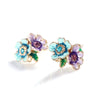 Simple Style Flower Alloy Inlay Artificial Gemstones Women'S Ear Studs