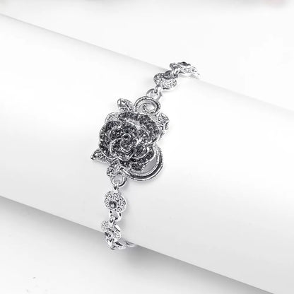 Simple Style Flower Alloy Inlay Rhinestones Women'S Bracelets