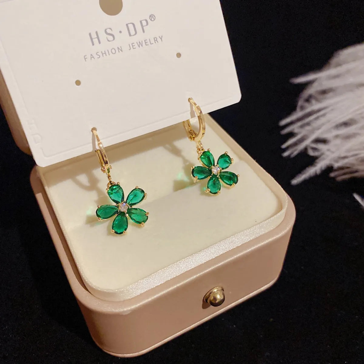 Simple Style Flower Alloy Inlay Zircon Drop Earrings