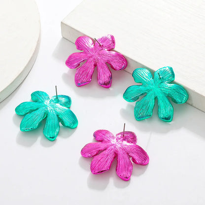 Simple Style Flower Alloy Patchwork Women's Ear Studs