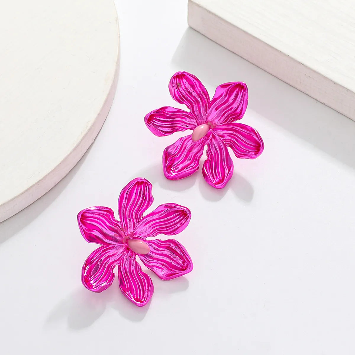 Simple Style Flower Alloy Patchwork Women's Ear Studs