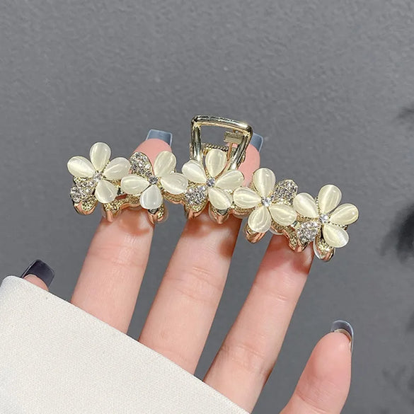 Simple Style Flower Alloy Plating Hair Claws