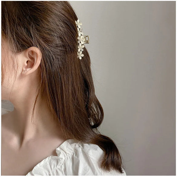 Simple Style Flower Alloy Plating Hair Claws