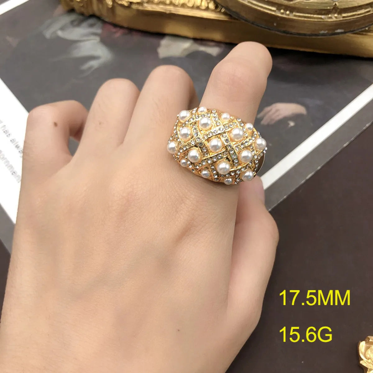 Simple Style Flower Alloy Plating Inlay Artificial Pearls Zircon Gold Plated Women'S Rings Earrings