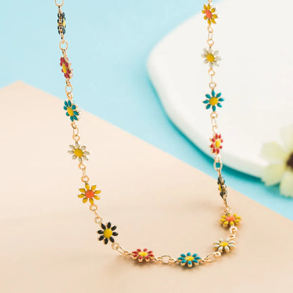 Simple Style Flower Alloy Plating Women's Bracelets Necklace