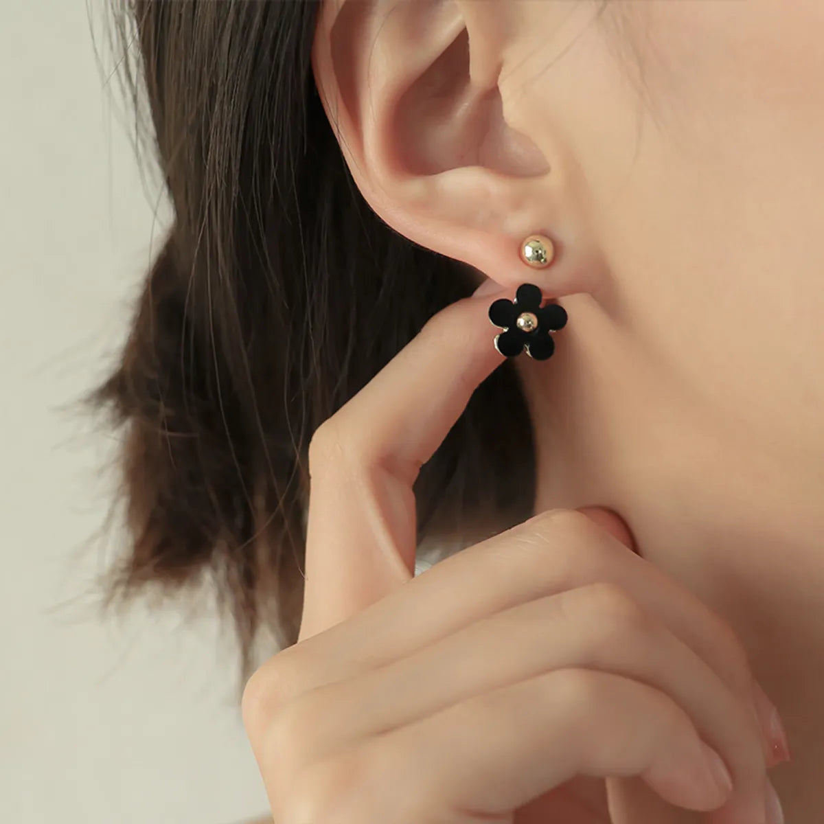 Simple Style Flower Alloy Plating Women's Ear Studs 1 Pair