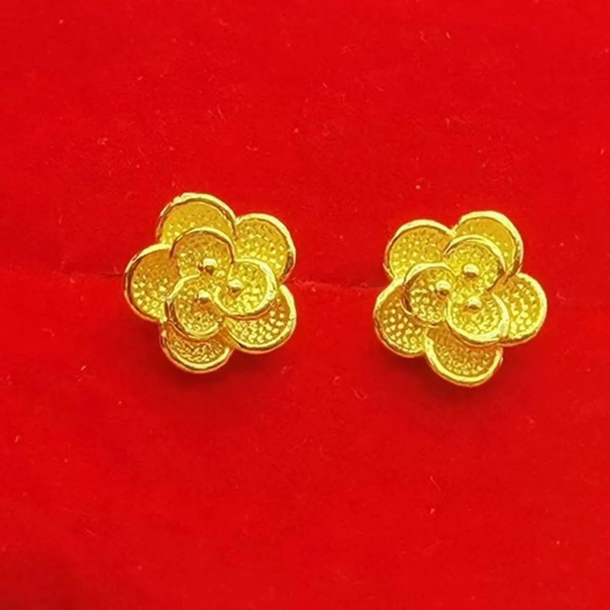 Simple Style Flower Alloy Plating Women's Ear Studs