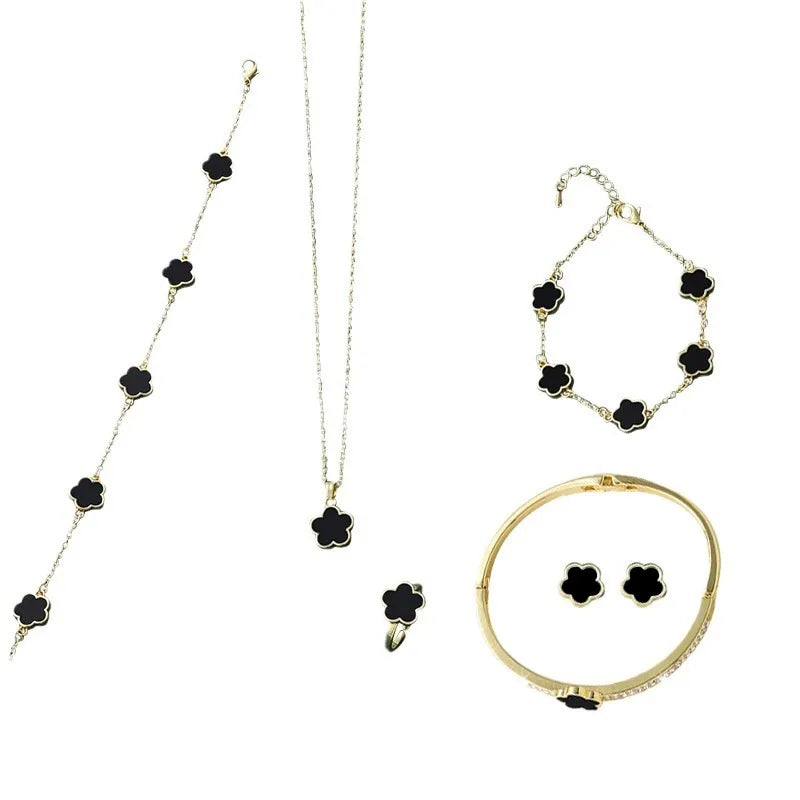 Simple Style Flower Alloy Plating Women'S Jewelry Set