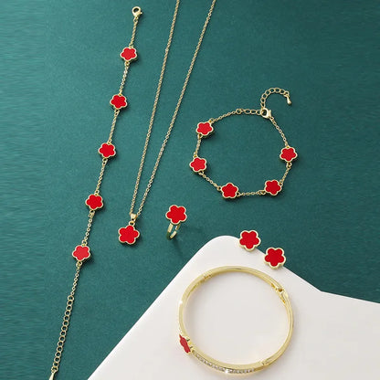 Simple Style Flower Alloy Plating Women'S Jewelry Set