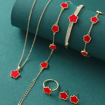 Simple Style Flower Alloy Plating Women'S Jewelry Set