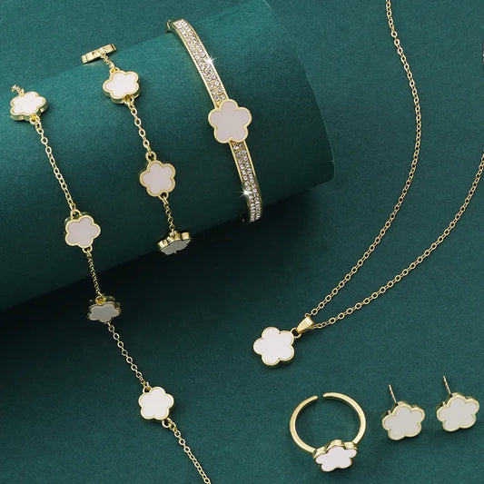 Simple Style Flower Alloy Plating Women'S Jewelry Set