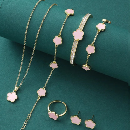 Simple Style Flower Alloy Plating Women'S Jewelry Set