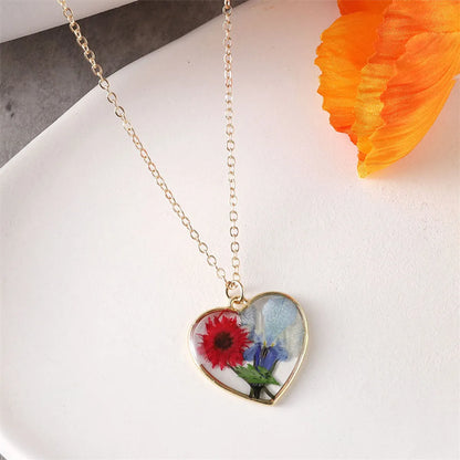 Pastoral Simple Style Flower Alloy Resin Wholesale Pendant Necklace