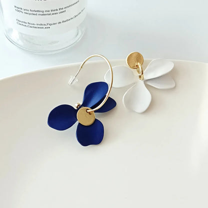 Simple Style Flower Alloy Stoving Varnish Earrings 1 Pair