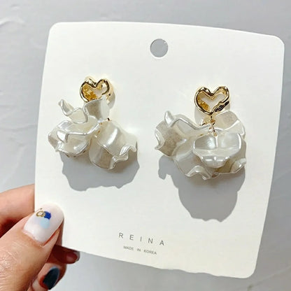 Simple Style Flower Arylic Women'S Drop Earrings 1 Pair