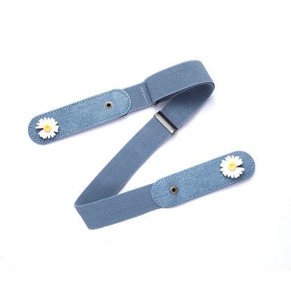 Simple Style Flower Canvas Metal Patchwork Women'S Woven Belts