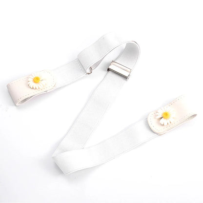 Simple Style Flower Canvas Metal Patchwork Women'S Woven Belts