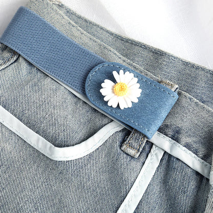 Simple Style Flower Canvas Metal Patchwork Women'S Woven Belts