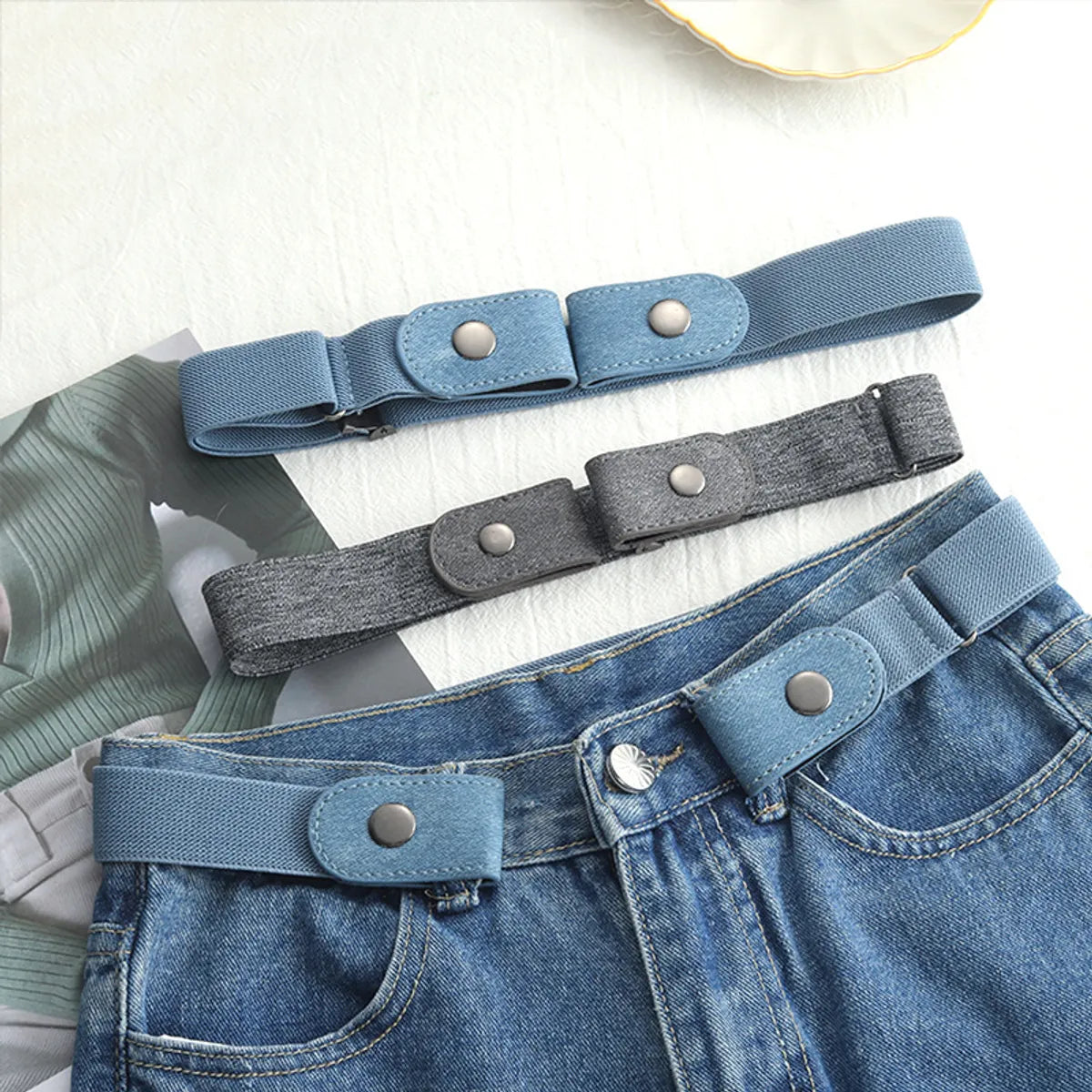 Simple Style Flower Canvas Metal Patchwork Women'S Woven Belts