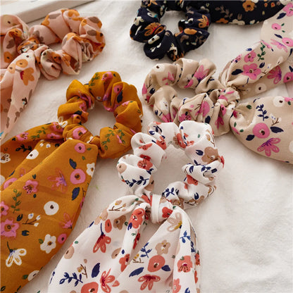 Simple Style Flower Cloth Printing Hair Tie 1 Piece