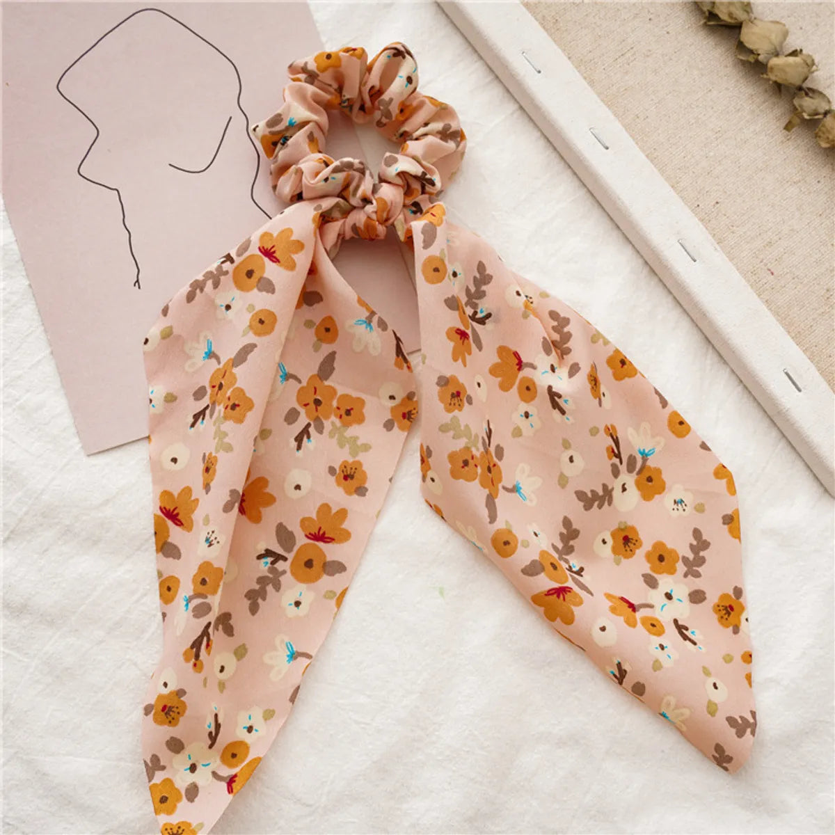 Simple Style Flower Cloth Printing Hair Tie 1 Piece