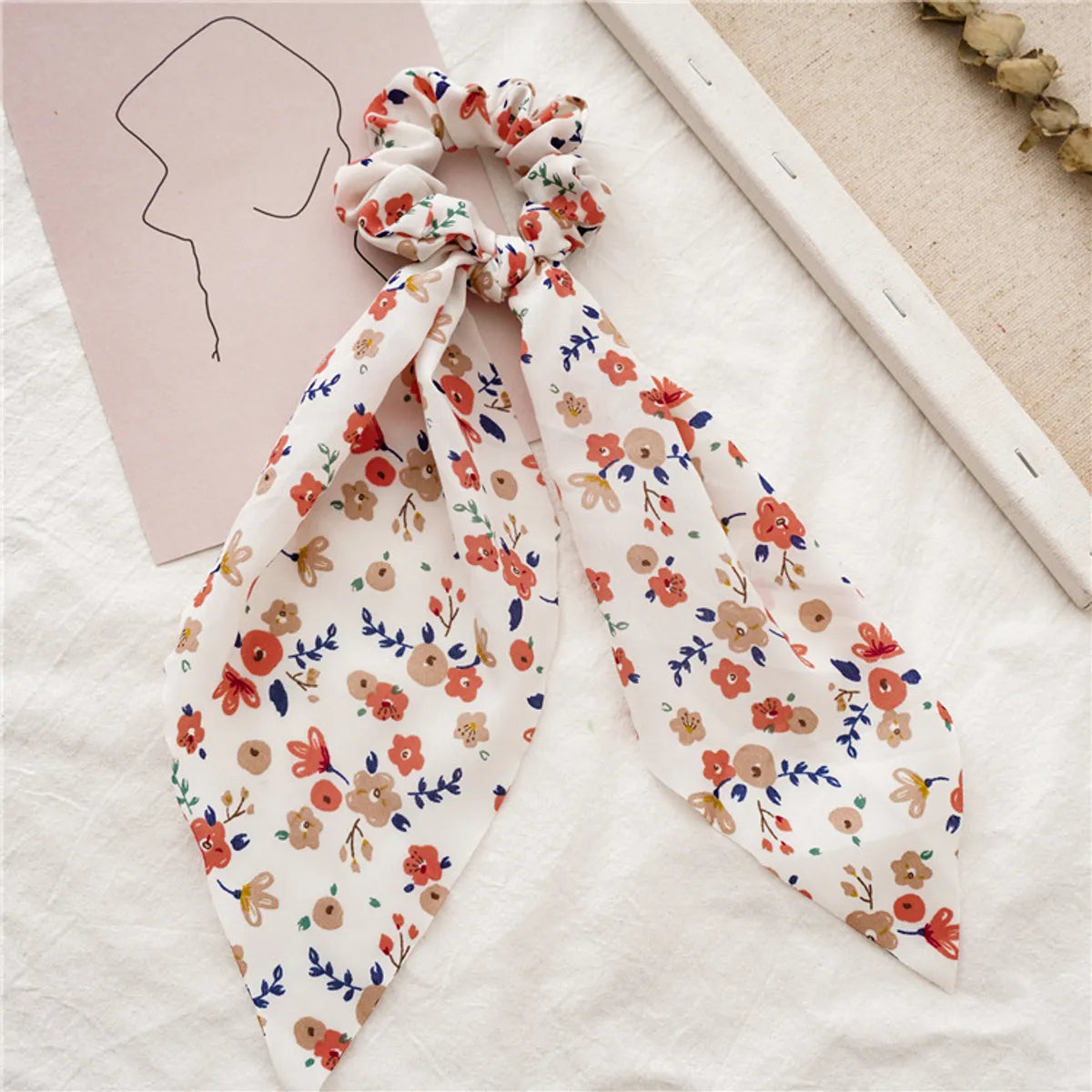 Simple Style Flower Cloth Printing Hair Tie 1 Piece