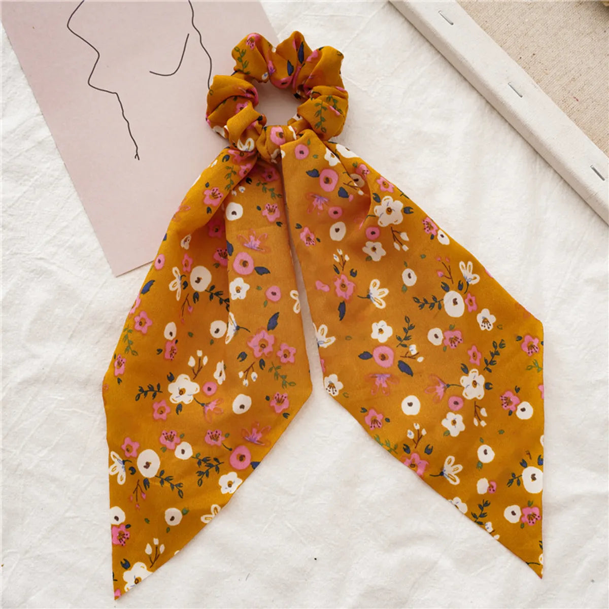 Simple Style Flower Cloth Printing Hair Tie 1 Piece