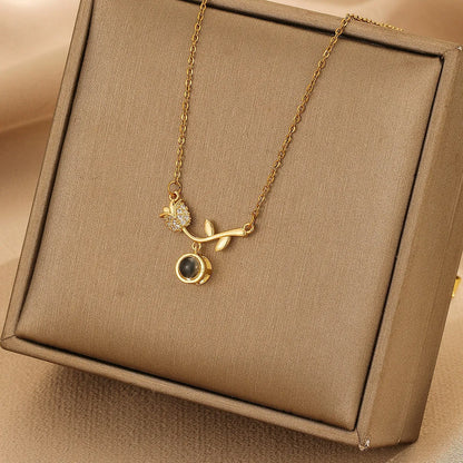 Simple Style Flower Copper 18k Gold Plated Pendant Necklace